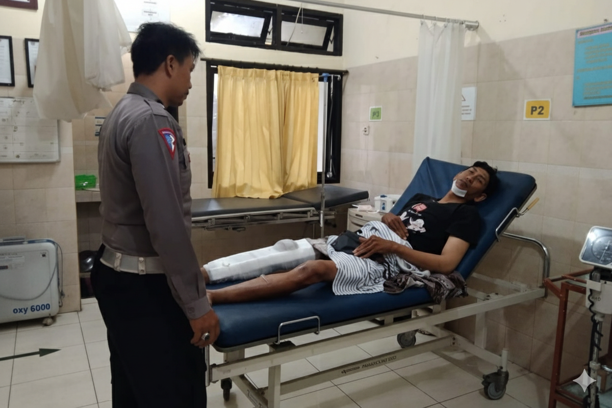 Jembatan Putus, Kurir Masuk Sungai di Tengah Banjir