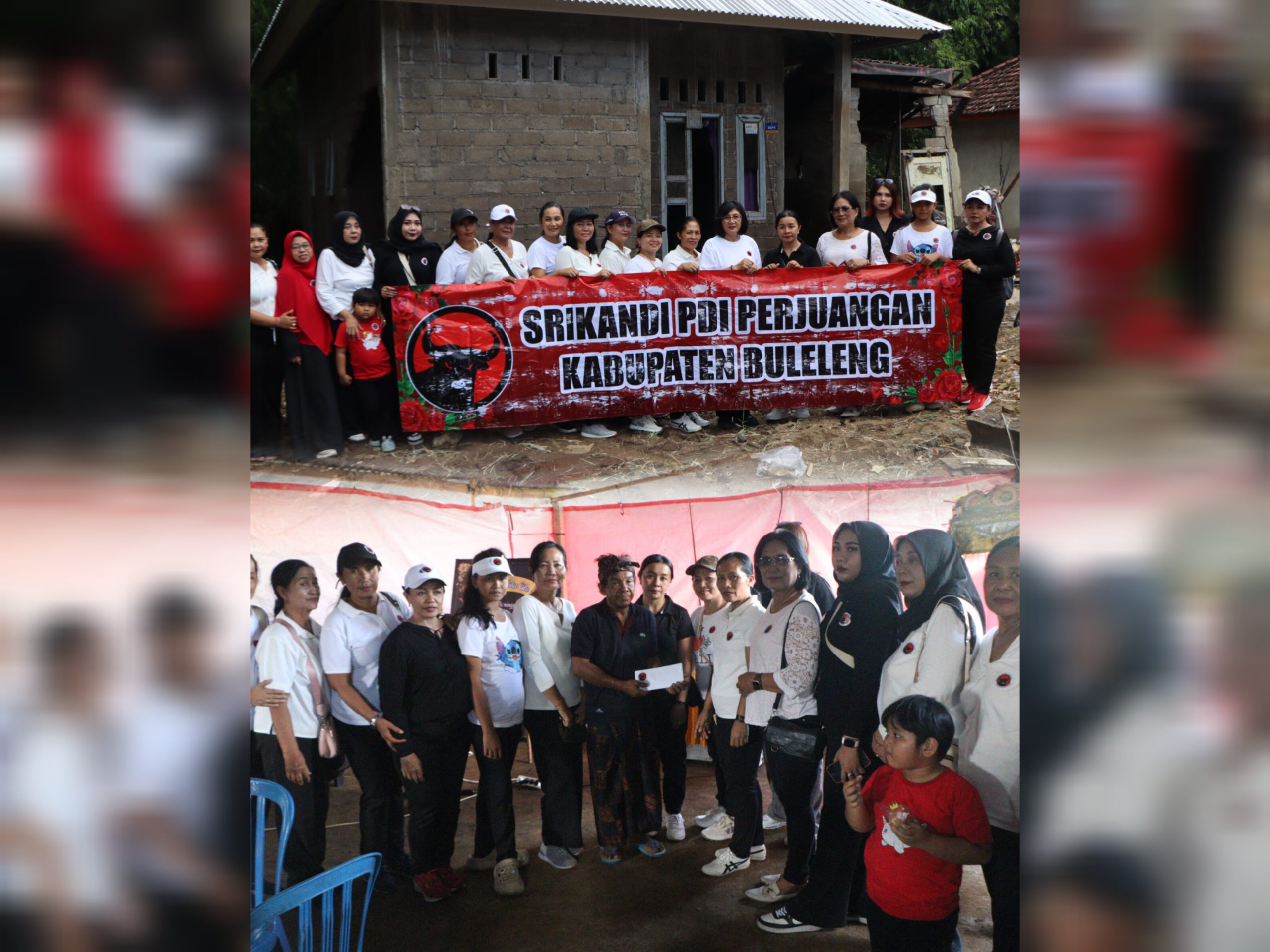 Peduli Korban Banjir, Srikandi PDI Perjuangan Buleleng Serahkan Bantuan di Desa Banjar