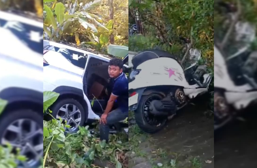 Laka Lantas di KM 11 Singaraja–Denpasar, Mobil dan Vespa Bertabrakan